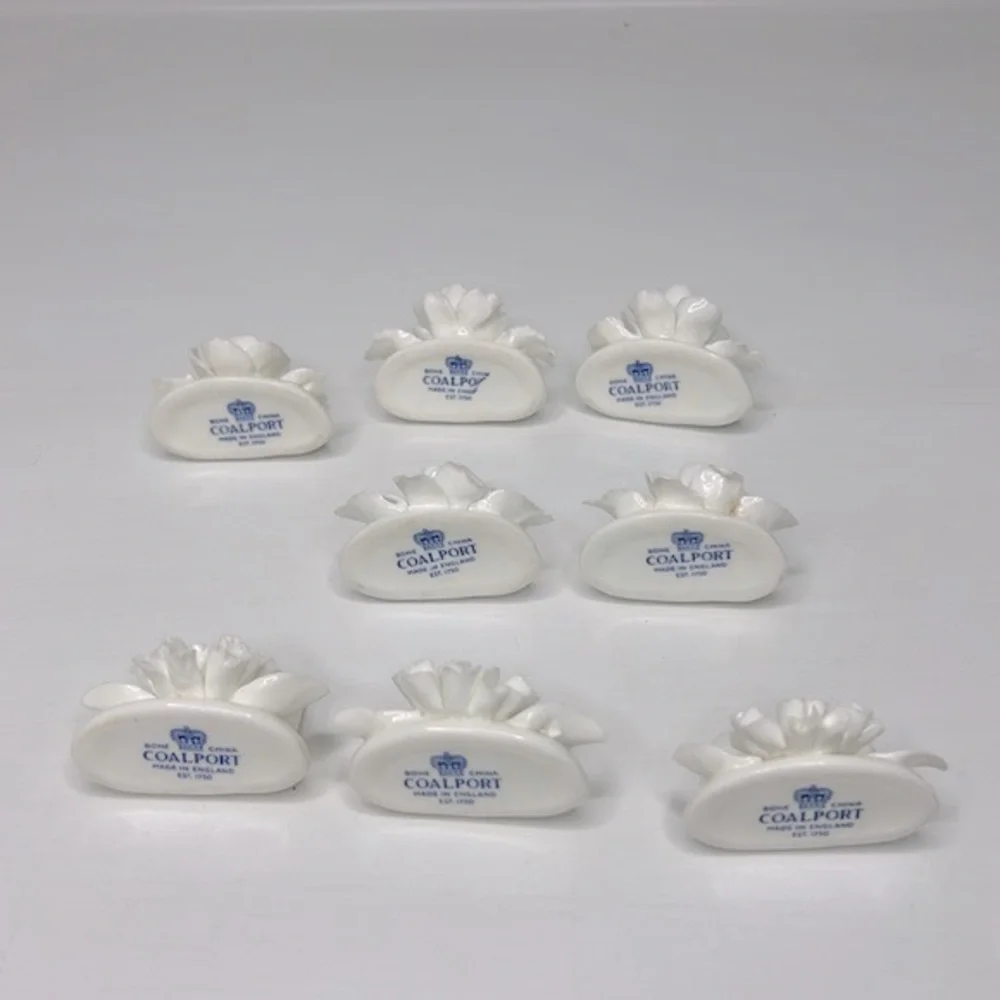 Vintage Coalport 💐 Bone China Floral Name Card Holders Mismatched Set of 8 - Picture 12 of 16